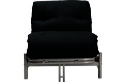 ColourMatch Single Futon Sofa Bed with Mattress - Jet Black